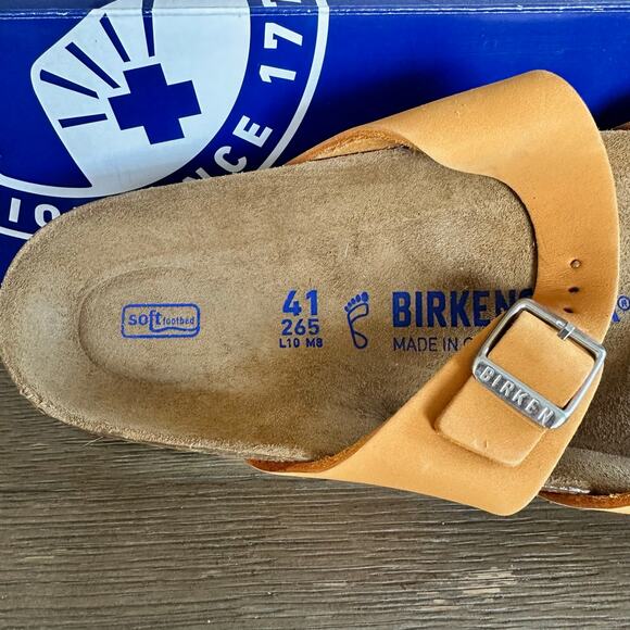 Birkenstock 41 Nubuk Leather Mayari Sandal Apricot Regular Fit - Picture 5 of 6